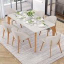 Ver imagem 6 de Kit 06 Cadeiras de Jantar e Estar Living Estofada Mia L02 Linho Cru