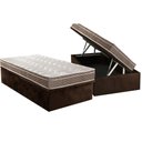 Ver imagem 1 de Cama Box Baú Solteiro: Colchão Anatômico Paropas D33 Confort Ultra Firme + Base Crc Suede Brown (