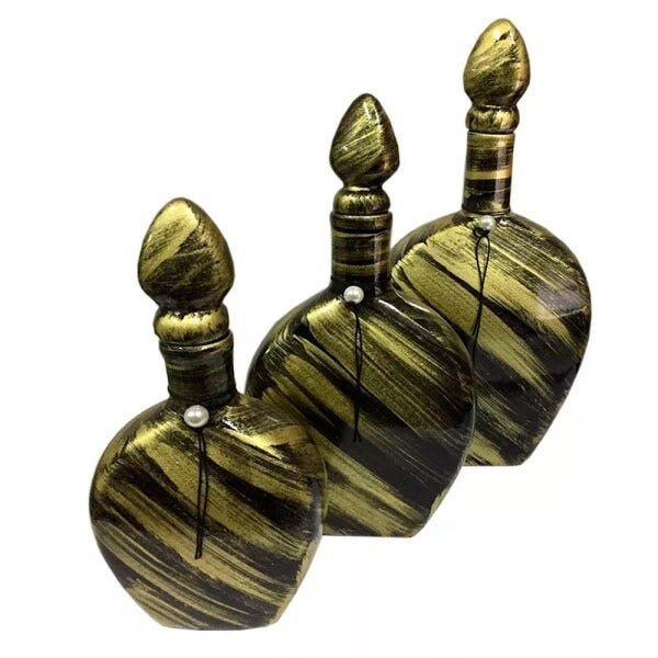 Trio de Vasos Moruna Decorativos - Dourado Mesclado - 1