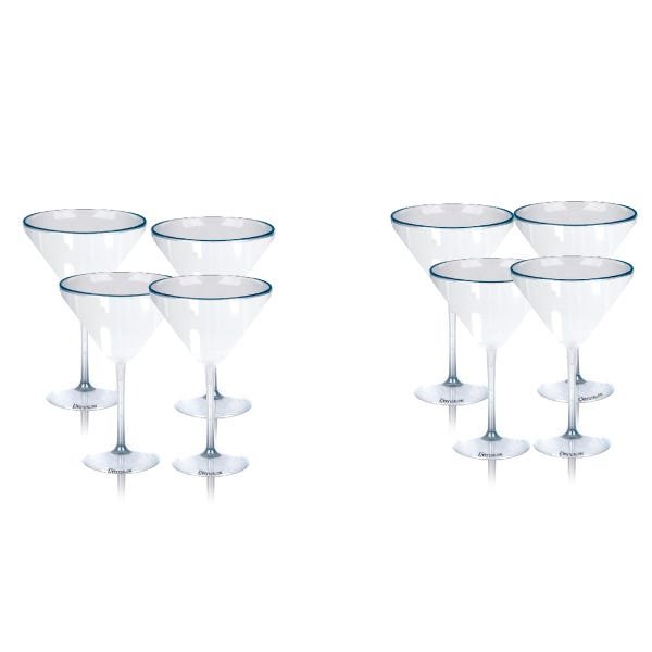 8 Taças Martini Transparente Acrílico