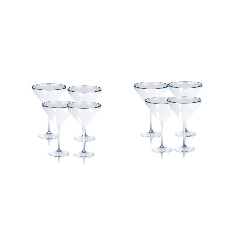8 Taças Martini Transparente Acrílico