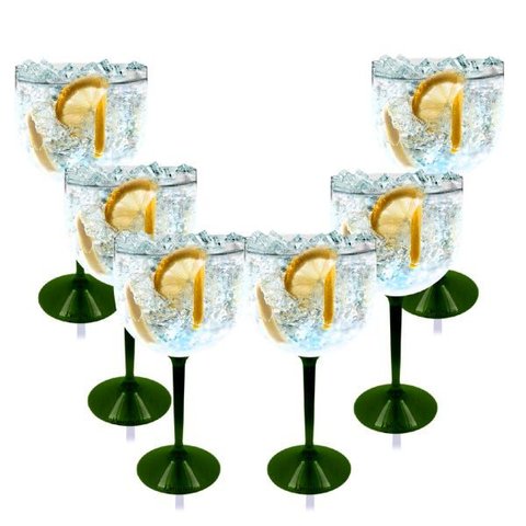 6 Taças Gin Haste Verde Acrílico