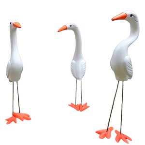 Trio de Garças em Cerâmica Decorativa - Enfeite Casa e Jardim