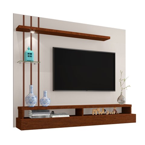 Painel para Tv de até 55" Suspenso Éden Off White/canela