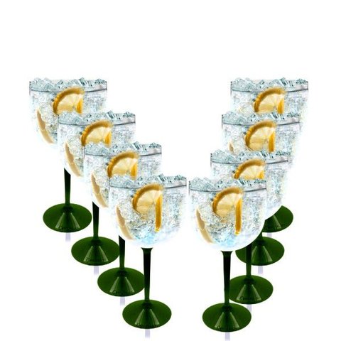 4 Taças Gin Haste Verde Acrílico