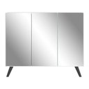 Ver imagem 7 de Aparador Buffet 3 Portas com Espelho Retrô Vegas Multimóveis V1013 Branco/Preto