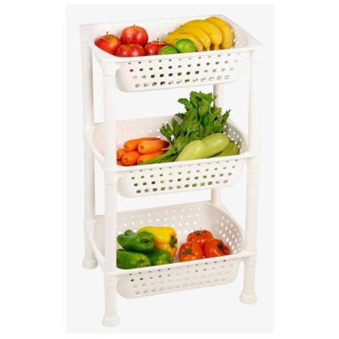 Fruteira com 3 Bandejas Ordene Branca