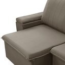 Ver imagem 5 de Sofá 3 Lugares Retrátil Reclinável para Sala 225cm Malfati F04 Veludo Marrom Claro - Lyam Decor