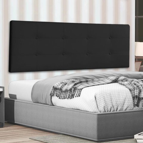 Cabeceira Painel Casal Queen 1,60m Berlim Suede Preto Dal Poz Estofados