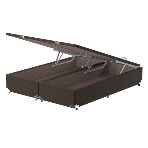 Box Baú Queen Bipartido Probel Luxo Suede