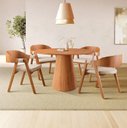 Ver imagem 1 de Conjunto Sala de Jantar Mesa Cone Amadeirada 120 cm + 4 Cadeiras Luna