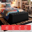 Ver imagem 4 de Recamier Baú Berlim Veludo Preto Solteiro 80cm Estofado Pés PVC Preto