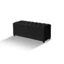 Ver imagem 2 de Recamier Baú Berlim Veludo Preto Solteiro 80cm Estofado Pés PVC Preto