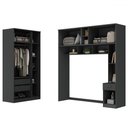 Ver imagem 3 de Guarda-roupa Casal Modulado Lugano 7 Portas 3 Gavetas Grafite - Hecol Móveis