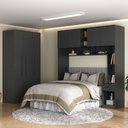 Ver imagem 1 de Guarda-roupa Casal Modulado Lugano 7 Portas 3 Gavetas Grafite - Hecol Móveis