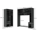 Ver imagem 4 de Guarda-roupa Casal Modulado Lugano 7 Portas 3 Gavetas Grafite - Hecol Móveis
