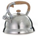 Ver imagem 1 de Chaleira 3L, Inox cor Prata - Indução - Moderna - Alça Bambu