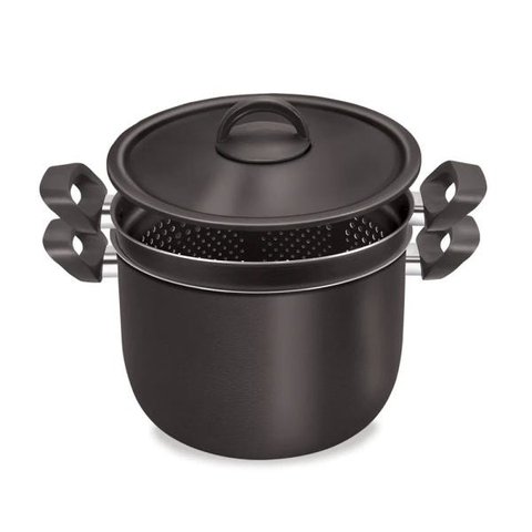 Espagueteira e legumeira 6 Litros - Preta - Grande