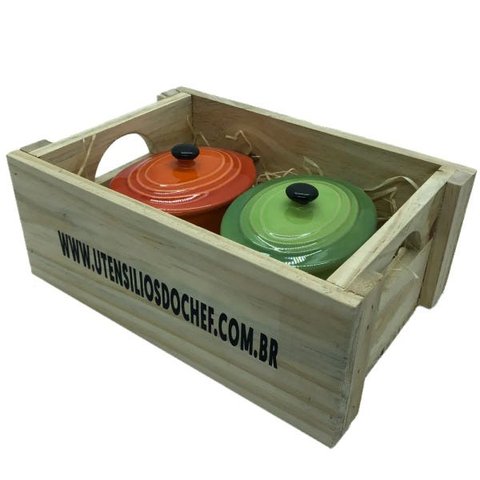 Panelinhas Laranja, Verde de Porcelana Oval com engradado para presente