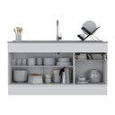 Ver imagem 4 de Balcão Cozinha com Rodapé Gabinete Pia 150 Cm 3 Portas 1 Gaveta Veneza Multimóveis Mp2115.891