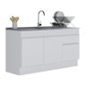 Balcão Cozinha com Rodapé Gabinete Pia 150 Cm 3 Portas 1 Gaveta Veneza Multimóveis Mp2115.891 - 2
