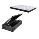 Ver imagem 1 de Cama Box Baú Solteiro Conforto Sintético Cinza + Colchão Solteiro Conforto Espuma D23 com Eps 16x88x