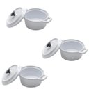 Ver imagem 1 de Conjunto de 3 mini panelas redondas porcelana Branca - 12,7cm