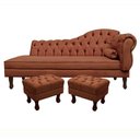 Ver imagem 1 de Divã Recamier Namoradeira C/Capitonê+ 02 Puffs-Ecotec Decor