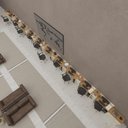 Ver imagem 1 de Conjunto de Escritório Noruega 9 Livreiro 2 Buffet e 10 Mesas 90cm - Via Nossa - Off White e Cedro