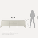 Ver imagem 6 de Rack Jasper 185 cm TV até 75 Polegada Sala - Champanhe com Off White Fosco