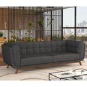 Ver imagem 7 de Sofá Living Decorativo 3 Lugares 240cm Bellart M22 Linho Chumbo - Mpozenato