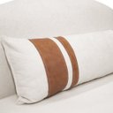 Ver imagem 5 de Kit Sofá Namoradeira Orgânica Maitê 1.80m com Puff Bege Sofa Store