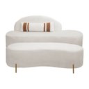 Ver imagem 3 de Kit Sofá Namoradeira Orgânica Maitê 1.80m com Puff Bege Sofa Store