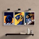 Ver imagem 1 de Kit 3 Quadros Decorativos Músicos Piano E saxofone 24x18cm - com Vidro:madeira Branca