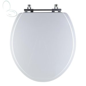 Tampa Vaso Sanitário Madeira Laqueada Oval Convencional Branco para Bacia Celite