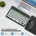 Ver imagem 4 de Kit Teclado e Mouse Wireless Slim A6732 Verde Escuro Recarregável para Escritório e Trabalho