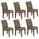 Ver imagem 3 de Conjunto Sala de Jantar Mesa Tampo Vidro 160cm 6 Cadeiras Olímpia New Leifer