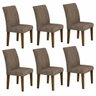 Conjunto Sala de Jantar Mesa Tampo Vidro 160cm 6 Cadeiras Olímpia New Leifer - 3