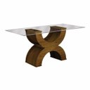 Ver imagem 2 de Conjunto Sala de Jantar Mesa Tampo Vidro 160cm 6 Cadeiras Olímpia New Leifer