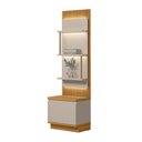 Ver imagem 1 de Estante para Livros Ouro Preto 1 Porta 3 Prateleiras Ripado Tauari/off White Fosco - Linea Brasil