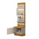 Ver imagem 2 de Estante para Livros Ouro Preto 1 Porta 3 Prateleiras Ripado Tauari/off White Fosco - Linea Brasil