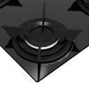Ver imagem 3 de Cooktop a Gás 4 Bocas Preto com Mesa de Vidro e Trempes em Ferro Fundido Bivolt - Realce