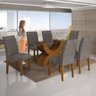 Conjunto Sala de Jantar Mesa Tampo Vidro 160cm 6 Cadeiras Olímpia New Leifer - 7