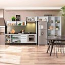 Ver imagem 2 de Cozinha Completa Kali Premium 7047 - Amendoa/Arezzo/Off White - Nicioli