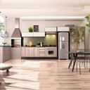 Ver imagem 1 de Cozinha Completa Kali Premium 7047 - Amendoa/Arezzo/Off White - Nicioli