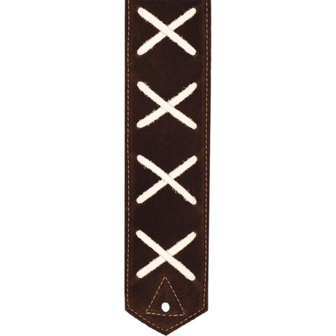 Correia Dg-02 8cm Camurca Marrom c/ Detalhes Brancos Basso