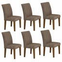 Ver imagem 3 de Conjunto Sala de Jantar Mesa Tampo Vidro 160cm 6 Cadeiras Olímpia New Leifer