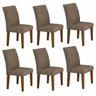 Conjunto Sala de Jantar Mesa Tampo Vidro 160cm 6 Cadeiras Olímpia New Leifer - 3
