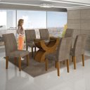 Ver imagem 7 de Conjunto Sala de Jantar Mesa Tampo Vidro 160cm 6 Cadeiras Olímpia New Leifer