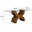 Ver imagem 5 de Conjunto Sala de Jantar Mesa Tampo Vidro 160cm 6 Cadeiras Olímpia New Leifer